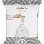 Brabantia PerfectFit Bin Liners (Size H/50-60 Litre) Thick Plastic Trash Bags with Tie Tape Drawstring Handles (40 Bags)