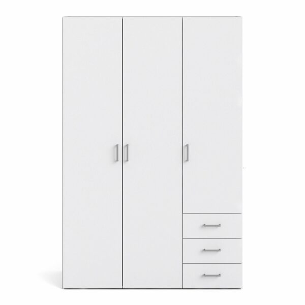 Furniture To Go | Space Wardrobe with 3 doors + 3 drawers White