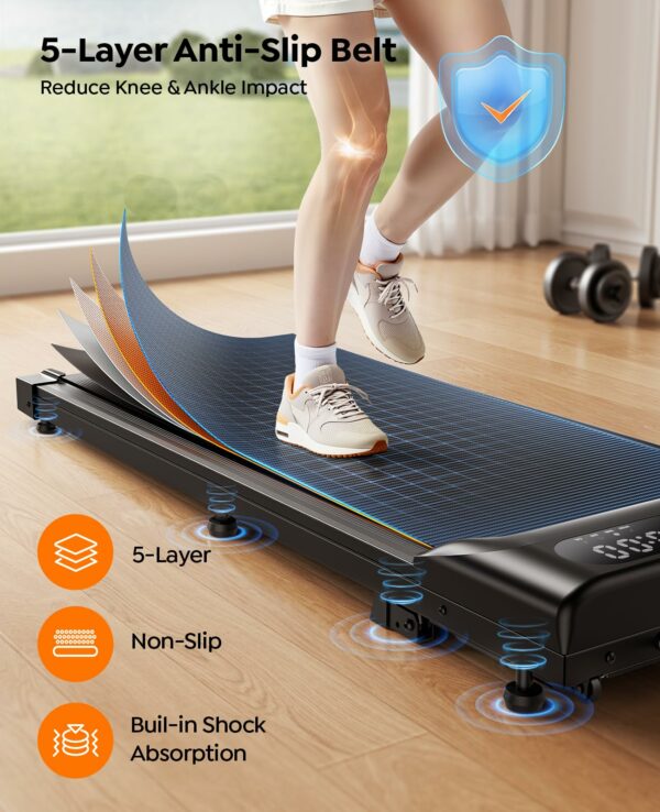 homeTro Walking Pad Treadmill with Incline(9%),3 HP under Desk Treadmills for Home/Office without Assembly,Compact Walking Treadmill with Magnetic Remote & APP Control,120KG Capacity