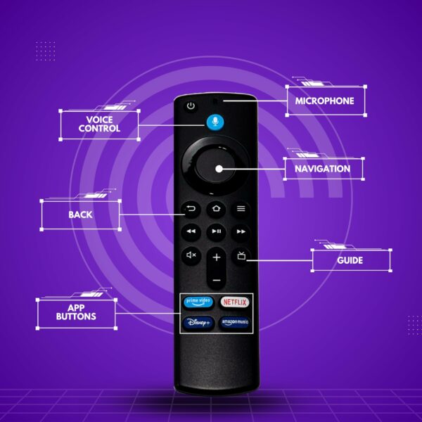New Replacement FireStick Voice Function Remote Control Fit for AMZ Smart TV Fire Stick (2nd Gen, 3rd Gen, Lite, 4K) and Fit for Smart TVs Cube (1st Gen & 2nd Gen)