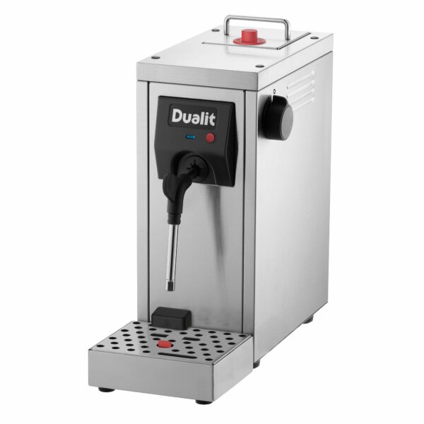 Dualit Cino Milk Steamer | 850ml Capacity | 1450W | Brushed Stainless Steel | Portable and Compact | Milk Jug & Thermometer Included | 84850