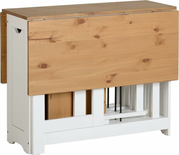 Santos Butterfly Dining Set in White/Distressed Waxed Pine