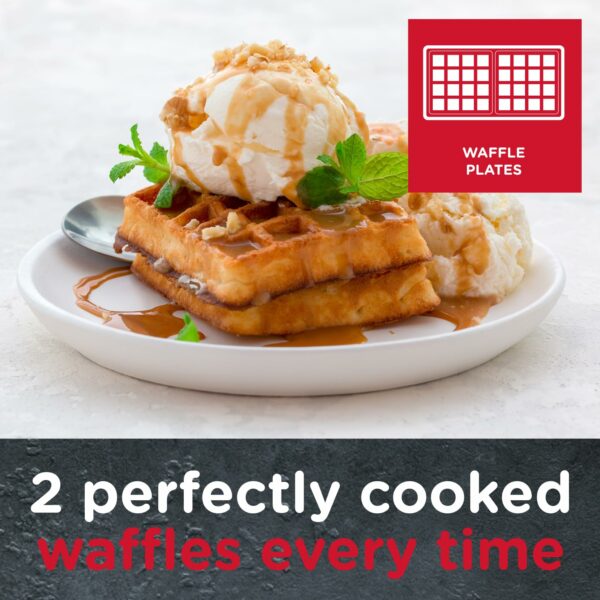 Sensio Home Multi Functional 3 in 1 Stylish Waffle, Deep Fill Sandwich, Panini or Grill Maker Machine Interchangeable Non Stick Easy Clean Plates, Secure Lock Plus Ready & Power Lights, Powerful Iron