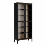 Furniture To Go | Roomers Display Cabinet Glazed 2 Doors in Black and Walnut