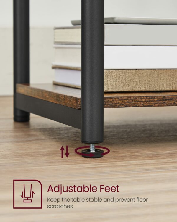 Vasagle Set of 2 Side Tables, 2-Tier Sofa Side Tables, Bedside Tables with Steel Frames
