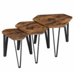 Vasagle Nesting Coffee Table, Set of 3 End Tables for Living Room, Stacking Side Tables, Sturdy and Easy Assembly, Steel Frame