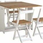 Seconique Santos Butterfly Dining Set in White/Distressed Waxed Pine