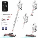 Syntecno Cordless Vacuum Cleaner Stick Vacuums - Electric Brooms Powerful Lightweight Vaccum Cleaners Upright Handheld