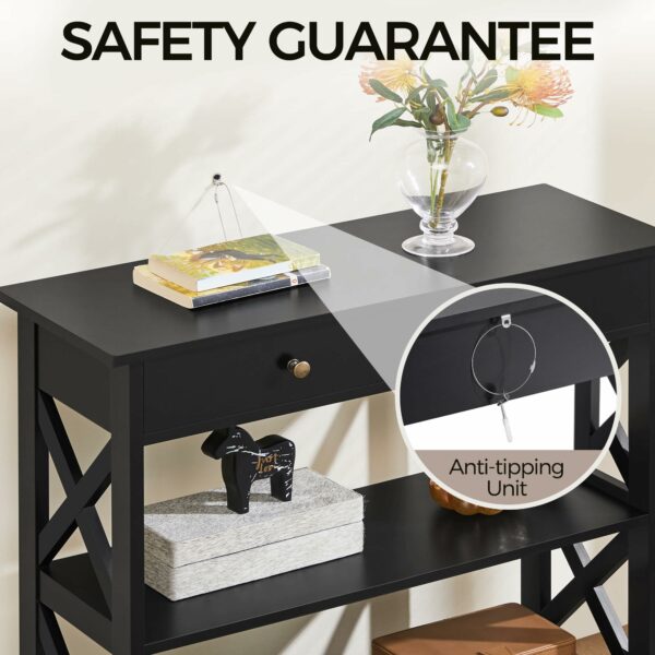 Yaheetech Console Table for Hallway, Slim Entryway Table with Drawer  Shelves, Wood Sofa Table for Small Space