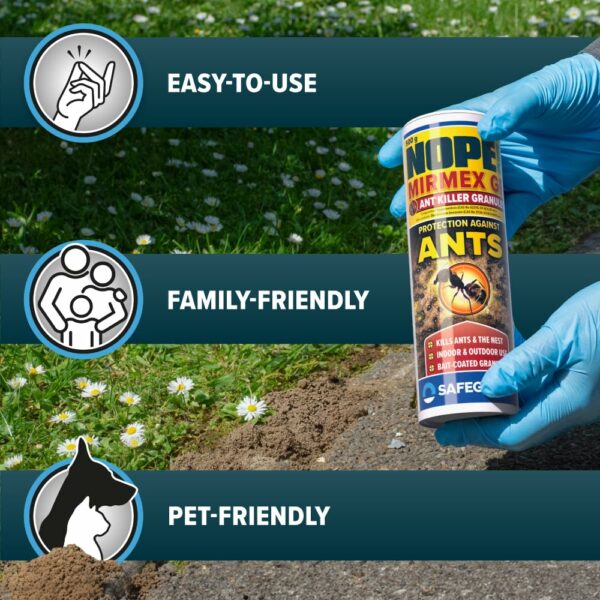 NOPE! Ant Killer Bait Powder 500g for Indoors and Outdoors | Targeted Ant Nest Killer for Mess-Free Elimination | Micro-Encapsulated Delayed-Action Blue Bait Targets Every Stage of Ant Lifecycle