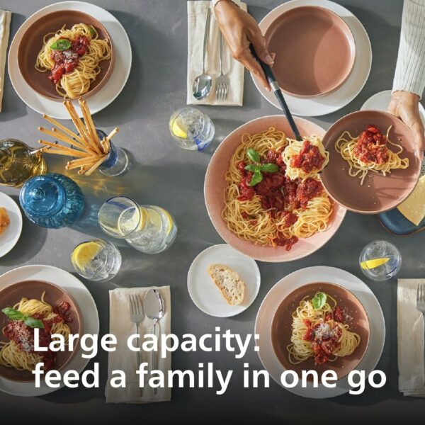 Philips 7000 Series Pasta Maker - ProExtrude Technology, Auto-Weighing, 8 Shaping Discs, Perfect Dough, Easy Clean, Up to 8 Portions, Black (HR2665/93)