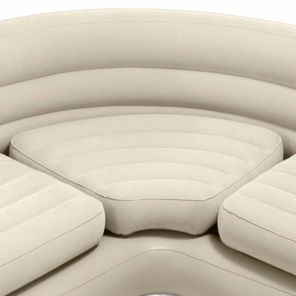 Intex Inflatable waterproof flocked top surface Corner Living Room Air Mattress, Sectional Sofa Couch for any rec room, game room, or dorm room 257 x 203 x 76 CM - Beige