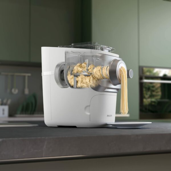 Philips Pasta Machine Series 7000 - ProExtrude Technology, Fully Automatic, Perfect Mixing Technology, 6 Moulding Discs, White (HR2660/00)