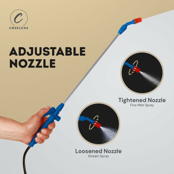 Coselena 5L Garden Sprayer - Portable High Pressure Sprayer with Carry Strap & Adjustable Spray - Durable Weed Killer Pump Sprayer & Plant Spray Bottle - Ideal Sprayer for Patio Cleaning & Garden