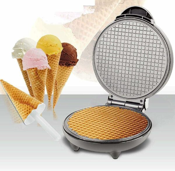 Electric Waffle Cone Maker Machine, Double Side Heating, Non-Stick Stainless Steel Mould, Biscuit Ice Cream Egg Rolls Dessert Baking Pan Kitchen Bakeware Tools