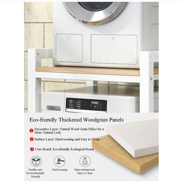 VETERS Dryer Stand Height adjustable Portable Stacking Kit for Front Loader Washing Machine & Tumble Dryer,Storage Rack over washing machine storage unit,400KG Load Capacity