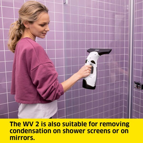 Kärcher Window Vac WV 2, Battery Running Time: 35 min, LED Display for Battery Status, Suction Nozzle: 280 mm for Streak-Free Cleaning, Weight: 0.6 kg