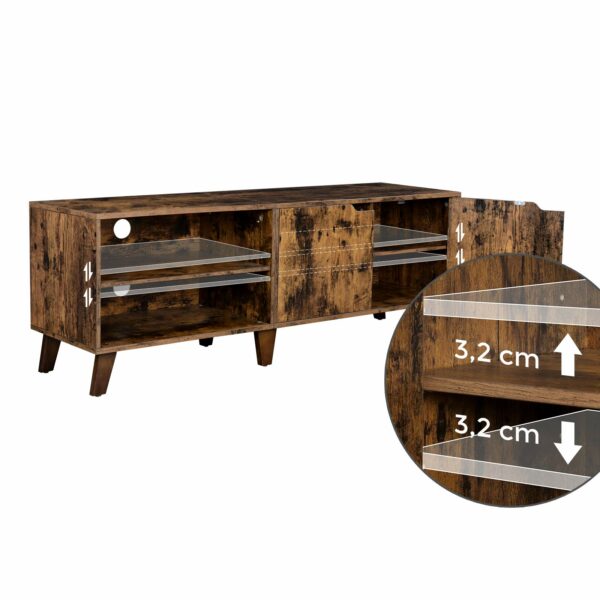 Vasagle TV Stand with 2 Doors, TV Stand with Adjustable Shelves