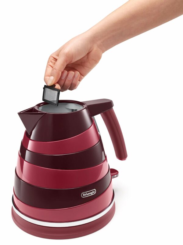 De'Longhi Avvolta Kettle, anti-scale filter, 1.7 Liters, 360° swivel base, KBAC3001.R, Red