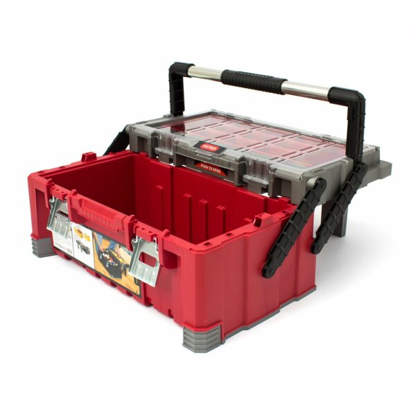 Keter 17187311 Tool Box Including Assorted Master Pro Series Cantilever Tool Box 22 Inches Plastic Red