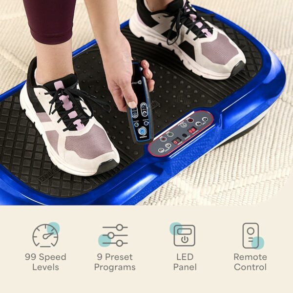 LifePro Waver Vibration Plate Exercise Machine for Full Body Workout, 99 Speed Levels, Resistance Bands, Remote, Home Fitness and Weight Loss Platform