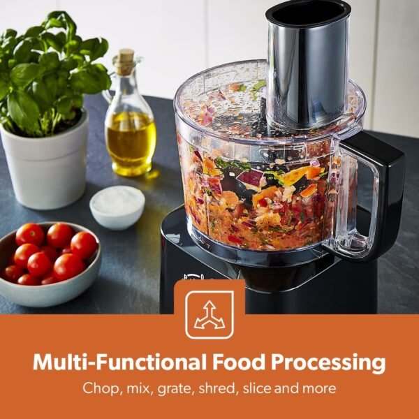Geepas 800W 10 in 1 Food Processor Blender | Multifunctional Electric Blender Chopper Shredder Slicer French Fry Cutter Citrus Juicer Whisk Emulsifier Dry Grinder & Dough Attachment | 2 Speed & Pulse