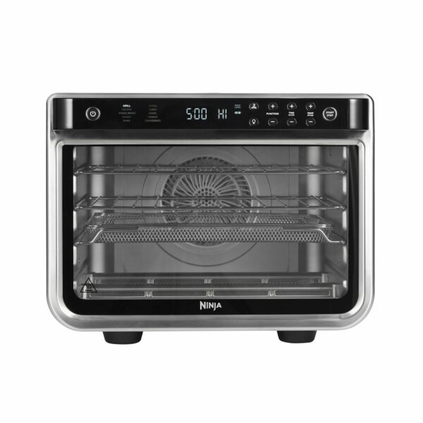 Ninja Foodi 10-in-1 Multifunction Oven, Fast Mini Oven, Countertop Oven, 10 Cooking Functions, Air Fry, Pizza, Grill, Roast, Bake, Toast, Bagel & more, Make Family-Size Meals, Silver/Black DT200UK