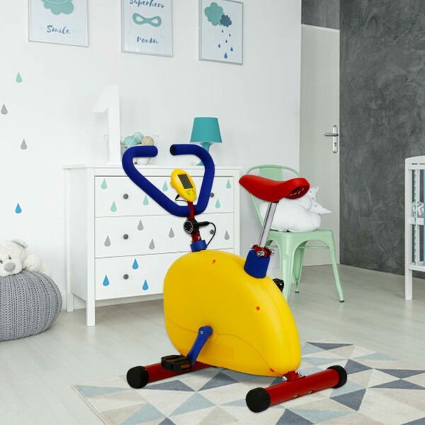 PDKJNID Kid Stationary Bike Fun And Fitness Exercise Equipment For Kids, Adjustable Resistance And Seat Height Children Indoor Outdoor Sports Bike, For Boys Girls Ages 3-8 Year Old