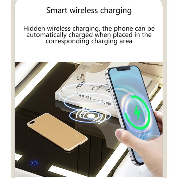 Smart Nightstand Hidden Safe with Charging Station and Drawer, Bedside Table with Touch Sensor Light, Storage Cabinet Nightstands for Bedroom Living Room(40 * 35 * 50cm) (Color : Gray)