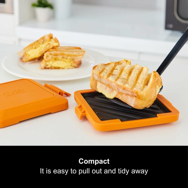 Morphy Richards 511644 MICO Toastie Toasted Sandwich Maker Microwavable Cookware, Silicone and Coated Metal, 350 W, Orange