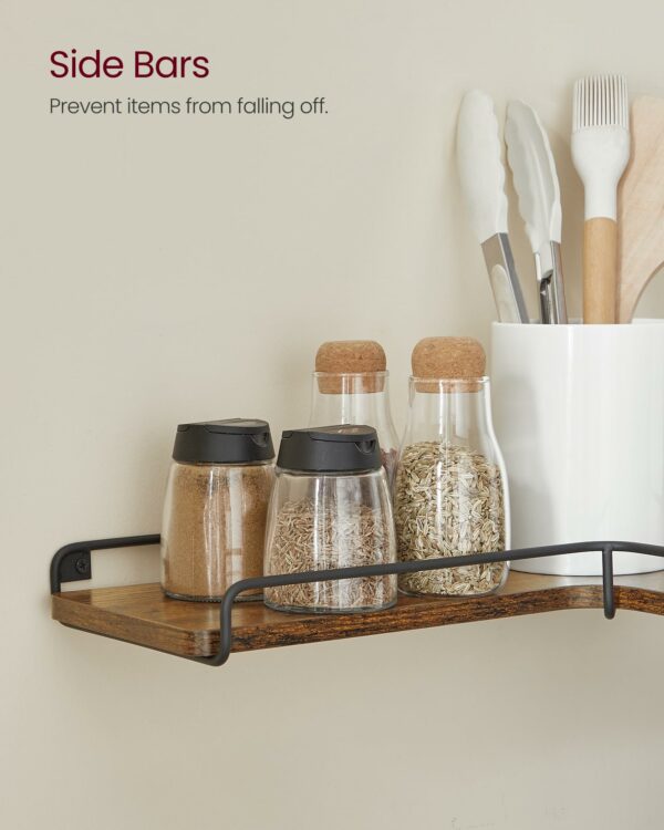 Vasagle Floating Shelves, Set of 2, L-Shaped Corner Shelves for Wall, Corner Wall Shelf, Industrial Style