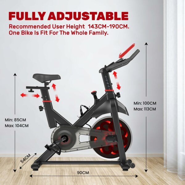Jupgod X3 Magnetic Exercise Bike for Home Use, 12KG Flywheel Stationary Cycling Bike, LCD Monitor, Heart Rate Sensor, 80MM Steel Construction, 150KG Capacity