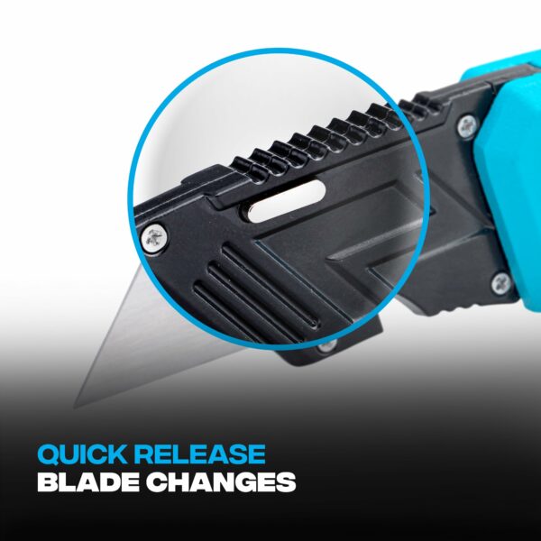 OX Tools P224301 Pro Heavy Duty Fixed Blade Folding Knife, Blue / Black