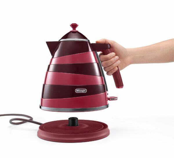 De'Longhi Avvolta Kettle, anti-scale filter, 1.7 Liters, 360° swivel base, KBAC3001.R, Red