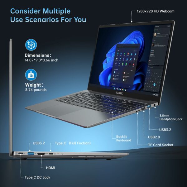 ACEMAGIC Newest Laptop Computer - 16.1'' FHD Display Laptop with AMD Ryzen 7 5700U Processor(beat i7-1265U), 16GB Ram DDR4x2 512GB SSD Notebook Computer with Backlit Keyboard, WiFi 6