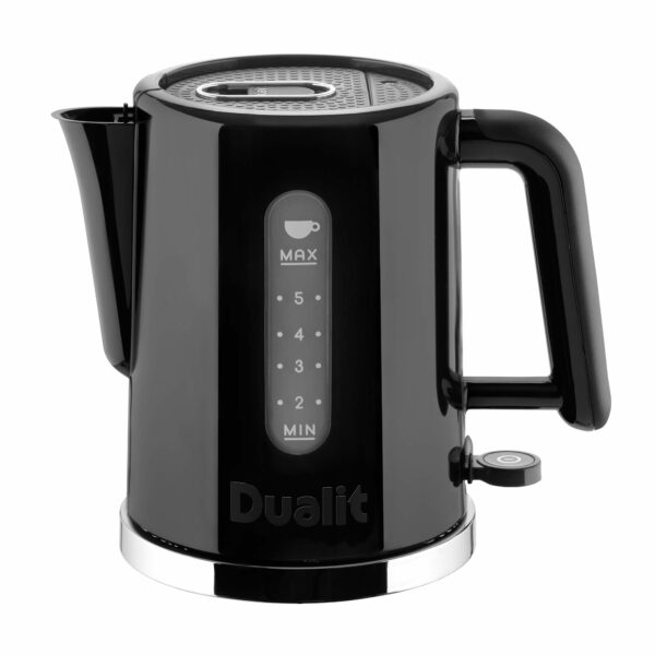 Dualit Studio Kettle | 1.5L 2.4KW Jug Kettle in Black with Polished Trim | Dual Measuring Windows | Fast Boiling BPA Free Kettle | Patented Sure Pour Technology|72110