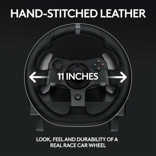 Logitech G G920 Driving Force Racing Wheel and Floor Pedals, Real Force Feedback, Stainless Steel Paddle Shifters, Leather Steering Wheel Cover for Xbox Series X|S, Xbox One, PC, Mac - Black