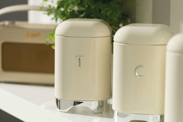 KitchenCraft Lovello Tea Caddy, 11 x 19 cm (4.5" x 7.5") - Vanilla Cream