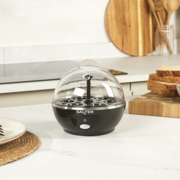 Salter Electric Multi Egg Cooker - 6 Egg Capacity Boiler, Great For Soft Dippy, Hard & Poached Eggs, Includes Measuring Cup, Removable Egg Rack and 2 Poaching Trays, Easy Clean, Compact, 430W