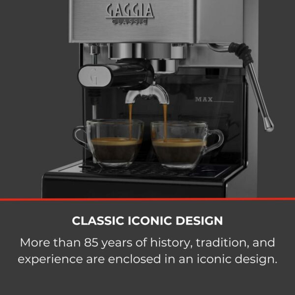 Gaggia Classic Evo Pro Manual Espresso Coffee Machine, Stainless Steel