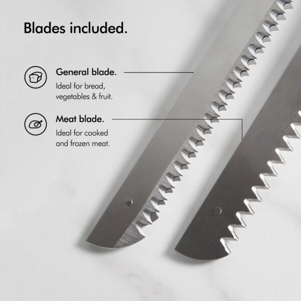 VonShef Electric Carving Knife With Two Serrated Blades For Multi-Purpose Use, Ergonomic Handle Plus Low Vibration & Noise For Your Comfort, Meat, Vegetable or Bread Knife