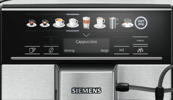 SIEMENS EQ6 plus S300, Fully Automatic Bean to Cup Espresso Coffee Machine with Cappuccinatore milk system, 10 coffee beverages, 2 user profiles - TE653M11GB, Titanium