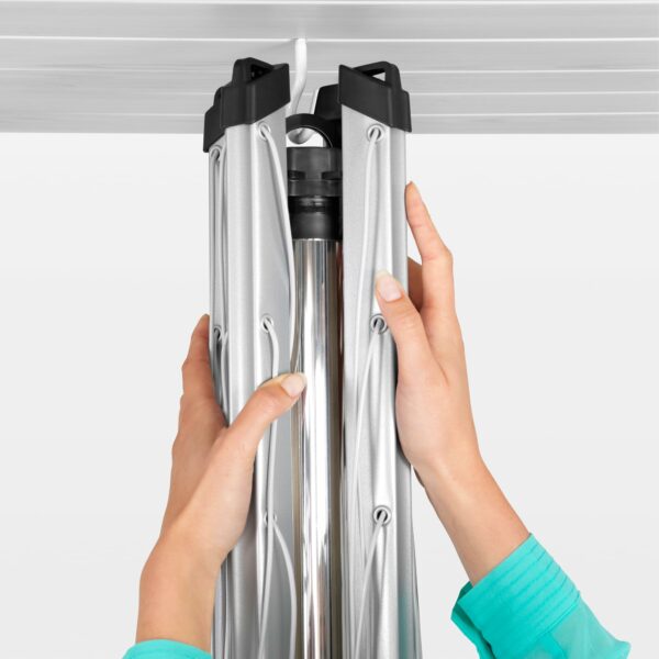 Brabantia Topspinner Large Rotary Washing Line with Metal Ground Spike, Metallic Grey, 60 M, 45 mm