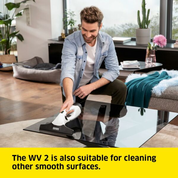 Kärcher Window Vac WV 2, Battery Running Time: 35 min, LED Display for Battery Status, Suction Nozzle: 280 mm for Streak-Free Cleaning, Weight: 0.6 kg
