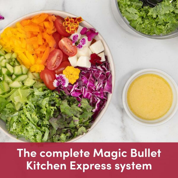 nutribullet magic bullet Kitchen Express - All-in-one Food Processor & Blender - 830ml Capacity - Precise Control - Blend, Chop, Mix & Slice - Ideal for Smoothies & Healthy Meal Preparation - 250W