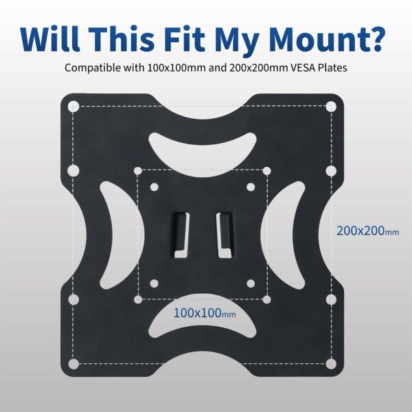 VIVO Steel VESA Extension Mount Adapter Brackets for Screens 32 to 55 inch LCD LED TV, Conversion Plate Kit for VESA up to 400x400mm (MOUNT-AD400B)