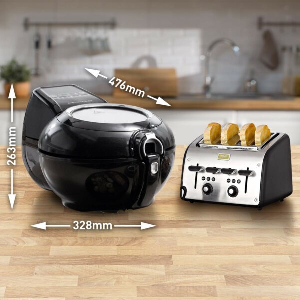 Tefal ActiFry Genius XL YV9708 2-in-1 Hot Air Fryer | 1500 Watts | Capacity: 1.7 kg | 9 Automatic Programs | 2-in-1 Technology | Black
