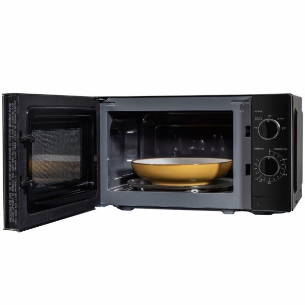 Russell Hobbs 20 Litre 800W Black Solo Manual Microwave, 5 Power Levels, Integrated Timer and Defrost Function, Easy Clean RHM2027B