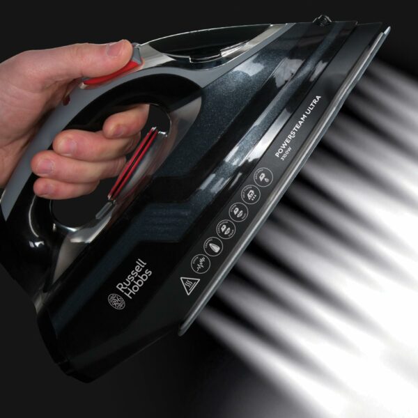 Russell Hobbs Steam Iron [3100W, 210 g/min extra steam boost, 70 g/min steam] Power Steam (350ml, ceramic soleplate, self-cleaning & spray water function, anti-limescale, drip stop) 20630