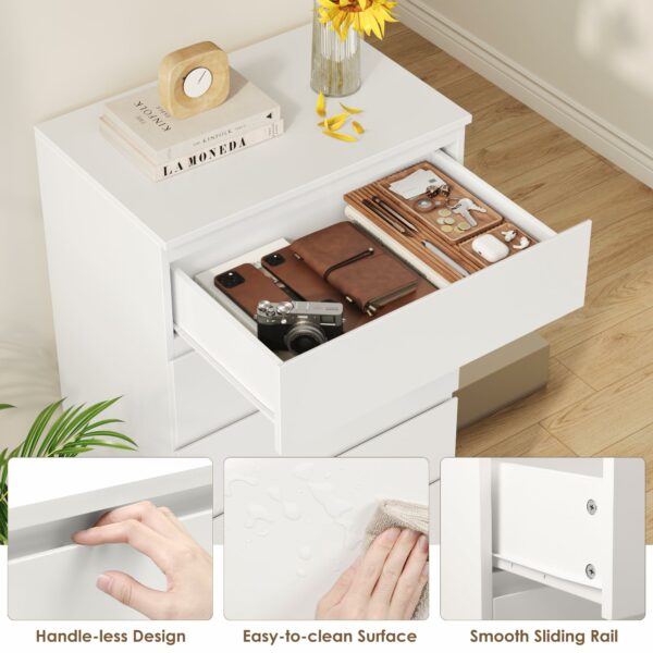 Forehill Chest of Drawers with 6 Drawers 119cm Tall Storage Cabinet White Chest of Drawers Dresser Wooden Cupboard for Bedroom Living Room 60x40x119cm